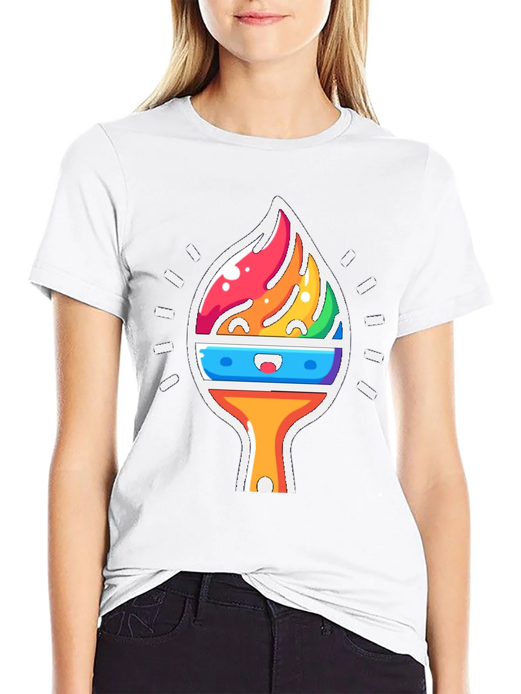 Rainbow Brushstroke Graphic Tee product image 11