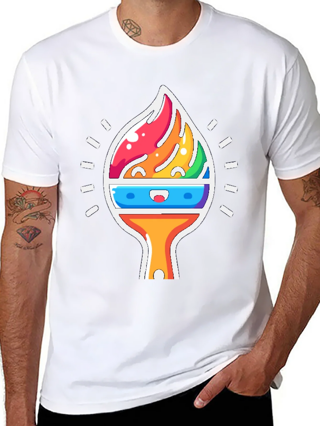 Rainbow Brushstroke Graphic Tee product image 10