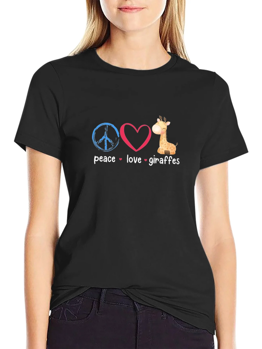 Peace Love Giraffes Graphic T-Shirt product image 5