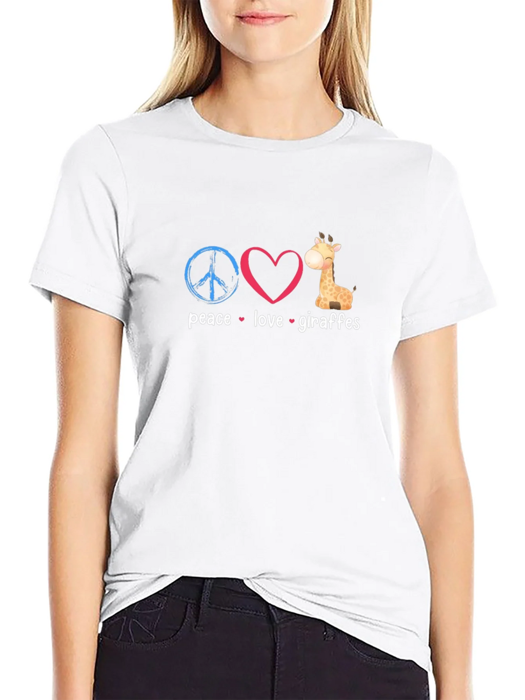 Peace Love Giraffes Graphic T-Shirt product image 11