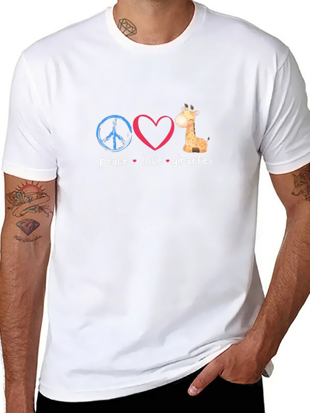 Peace Love Giraffes Graphic T-Shirt product image 10