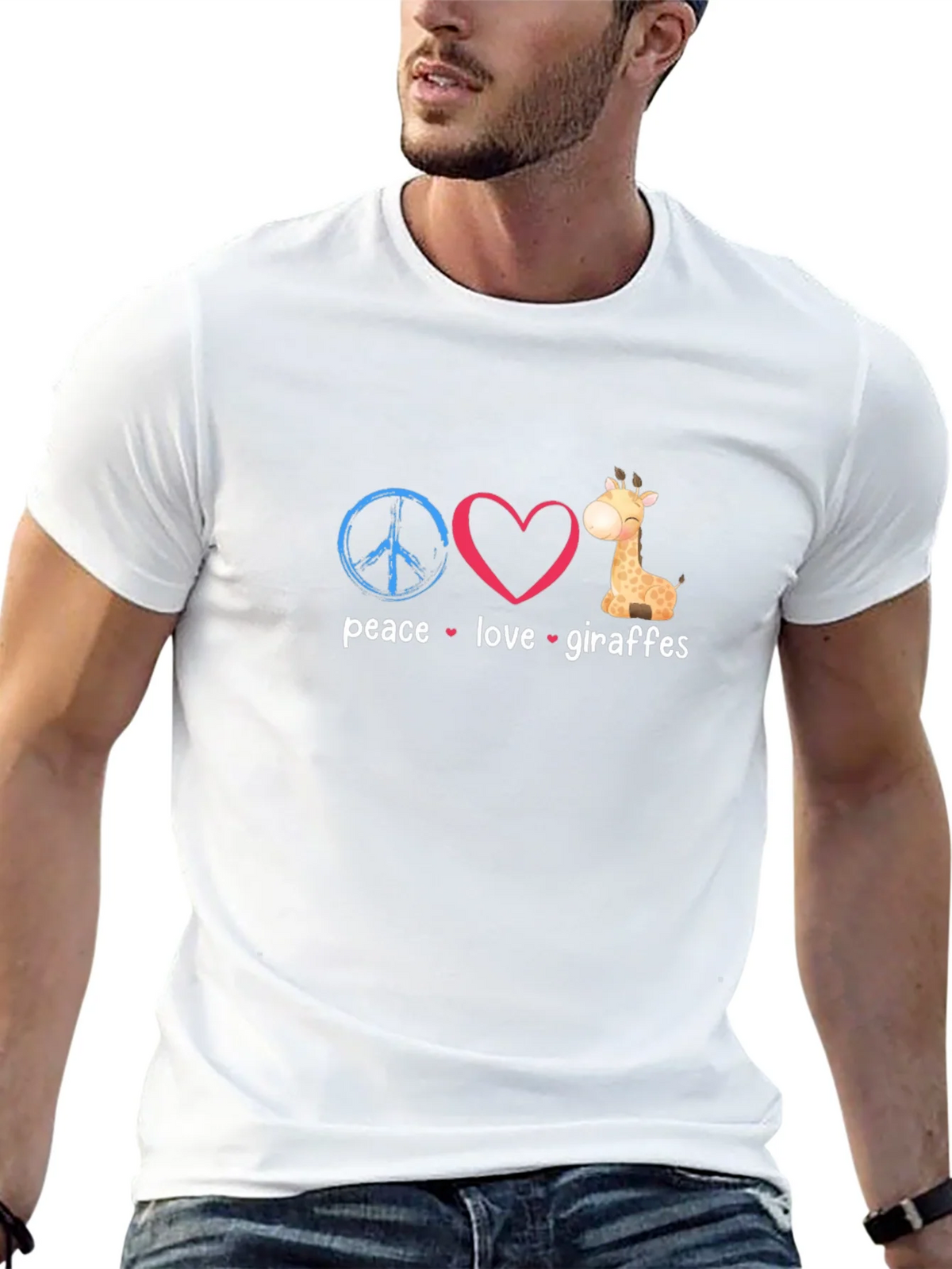 Peace Love Giraffes Graphic T-Shirt product image 4