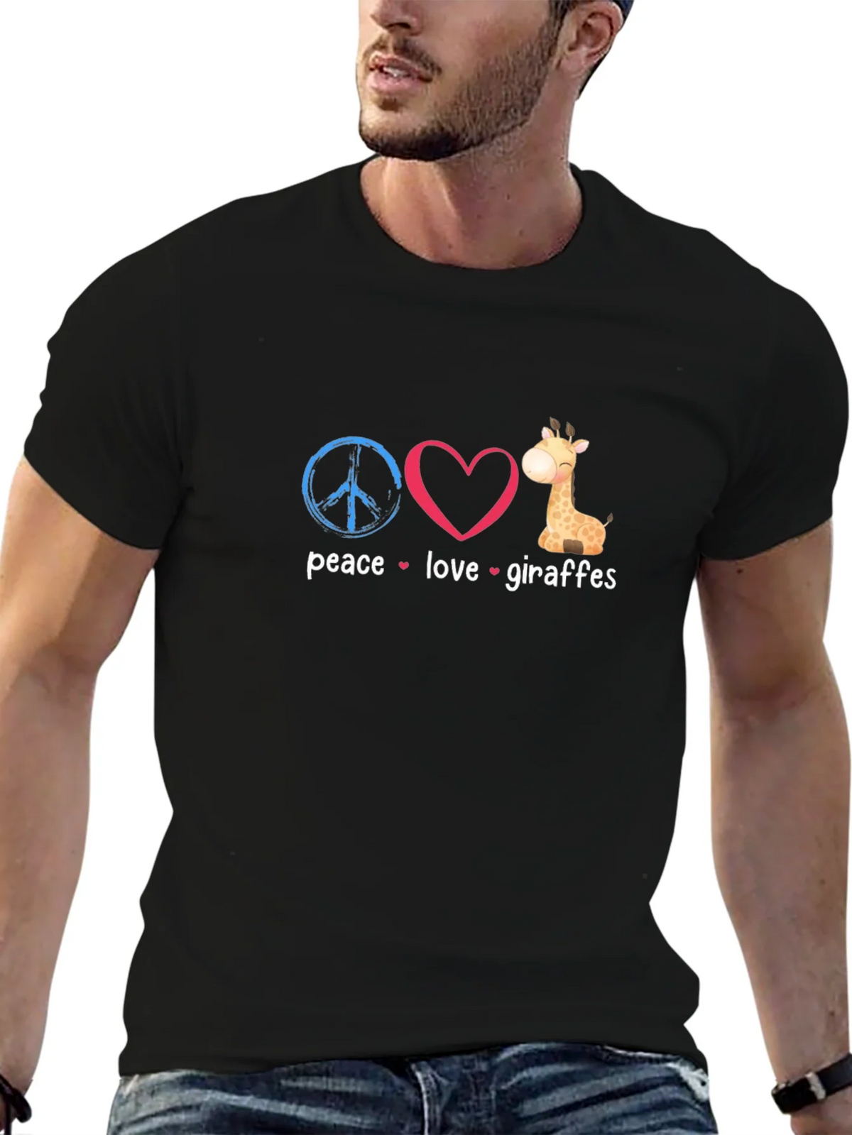 Peace Love Giraffes Graphic T-Shirt product image 9
