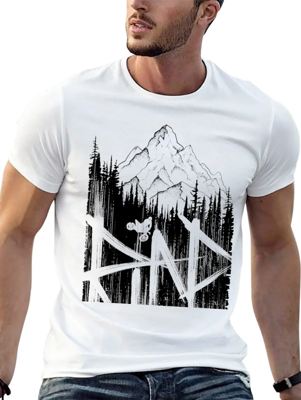 Mountain Biker Graphic Tee - Nature Adventure Shirt product image 4